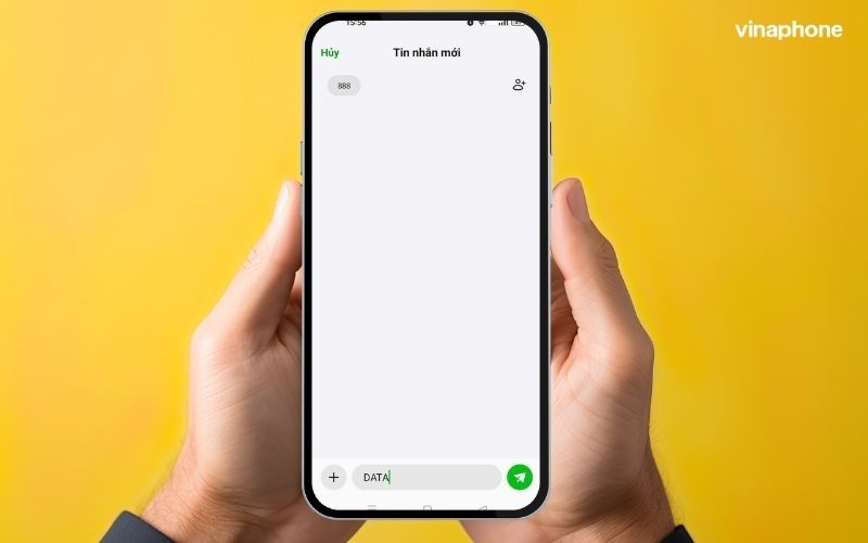 Soạn tin nhắn DATA gửi 888 để kiểm tra data mạng VinaPhone nhanh chóng